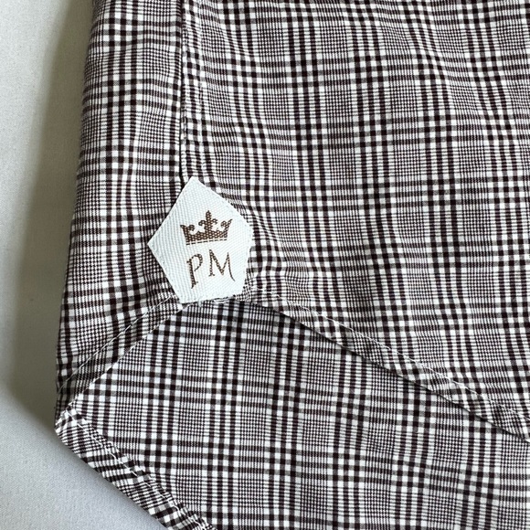 Peter Millar 100% Cotton Light Brown Plaid Long Sleeve Button Down‎ size Medium - Picture 8 of 11
